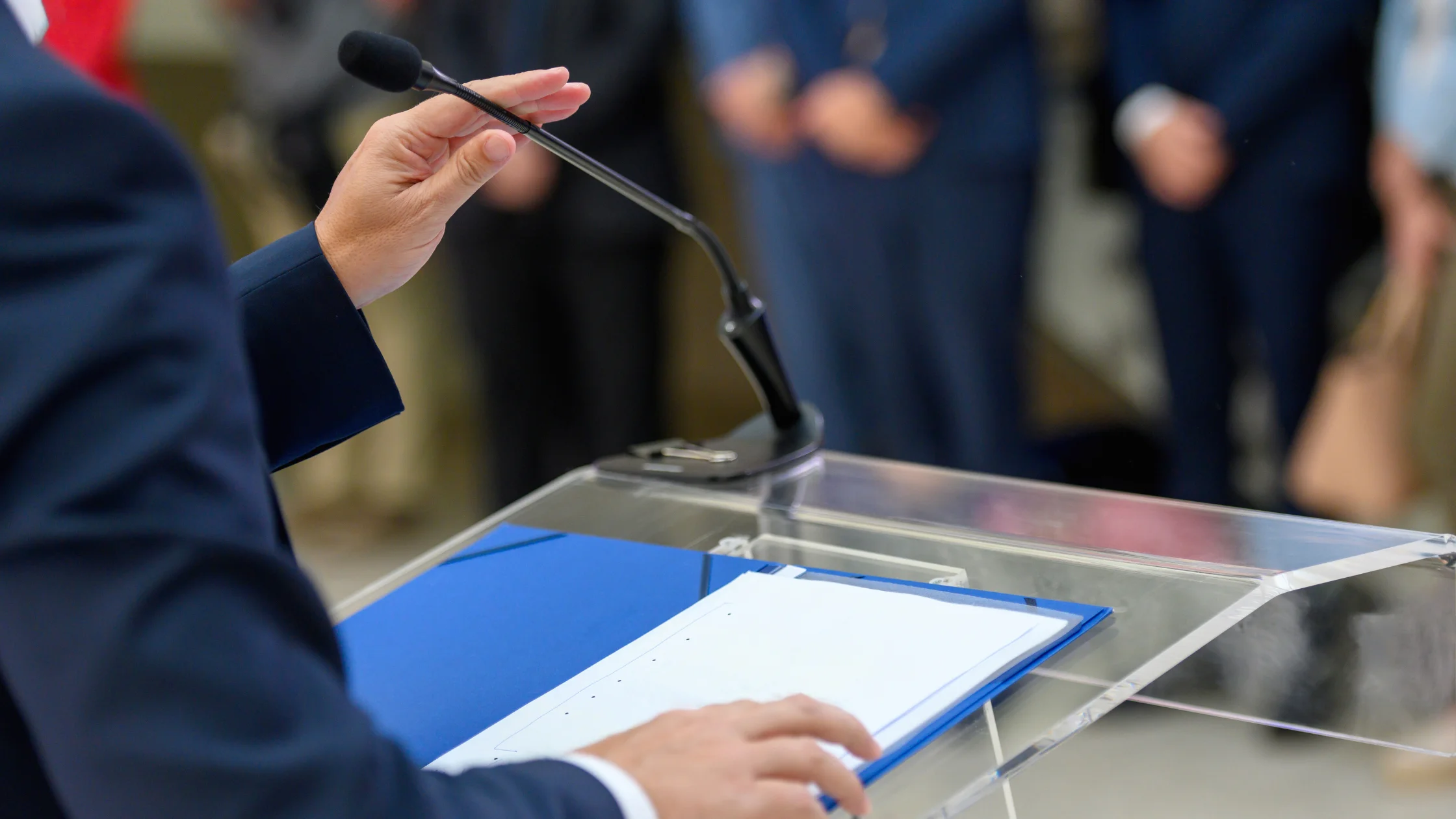 Speaker at a political meeting
